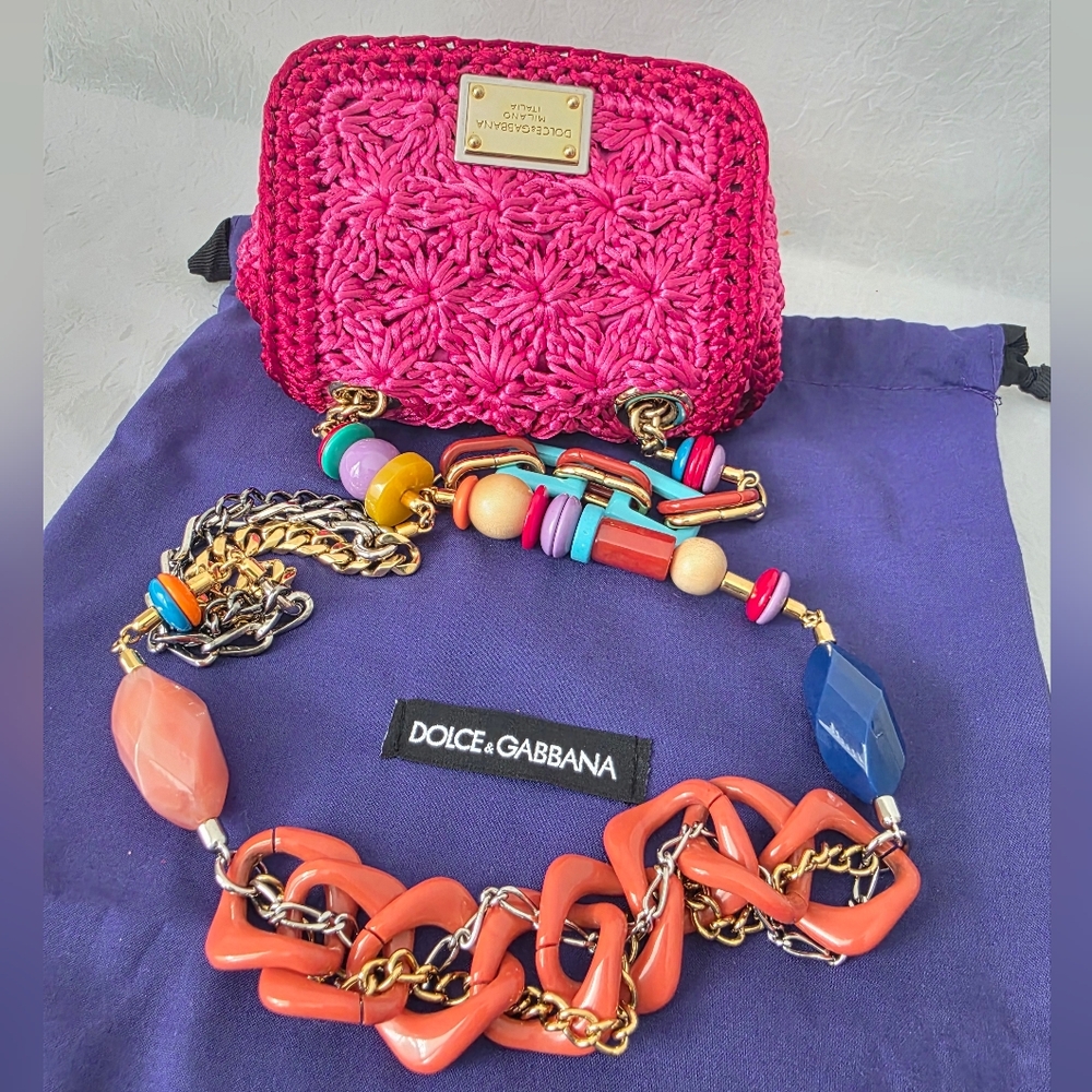 Auth Dolce & Gabbana Raffia Sicily Flap Shoulder Bag - Picture 9 of 11